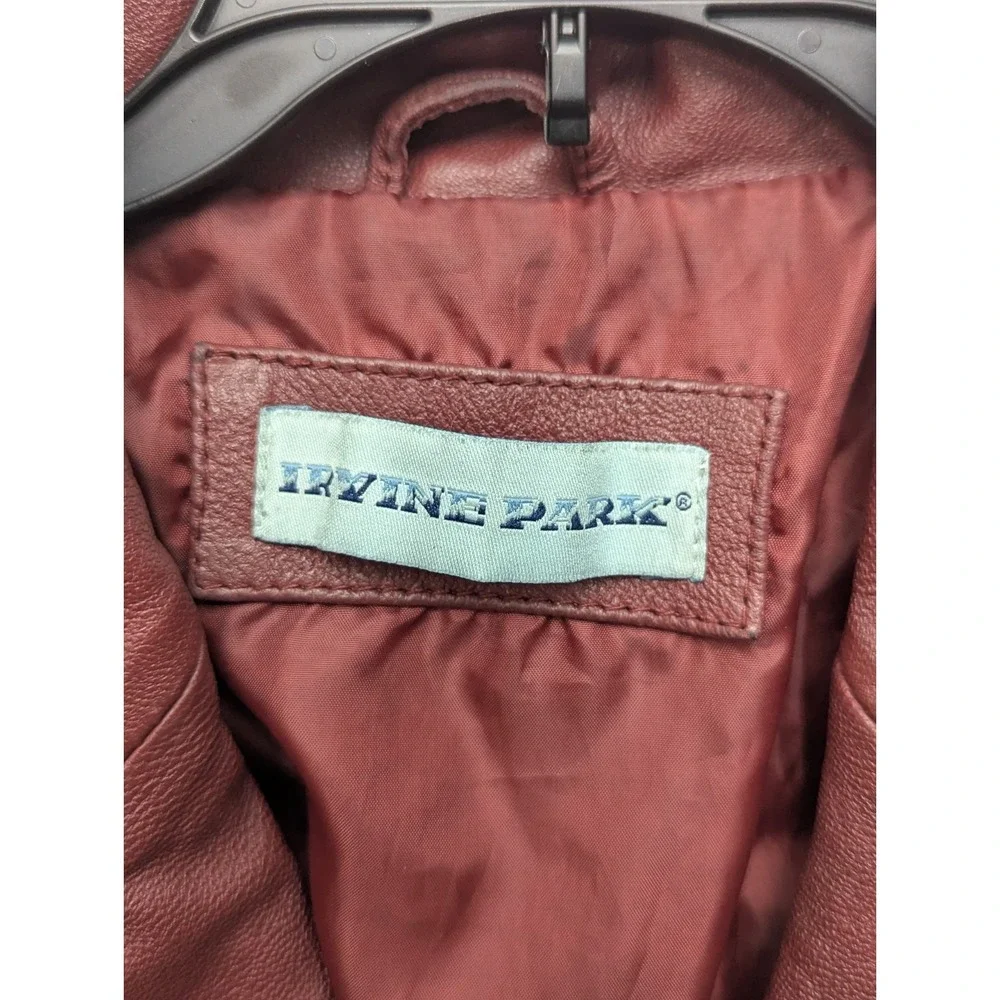 D6 Irving Park Men's Red Leather Blazer Jacket Sz‎ 42 TL Classic Retro Versatile